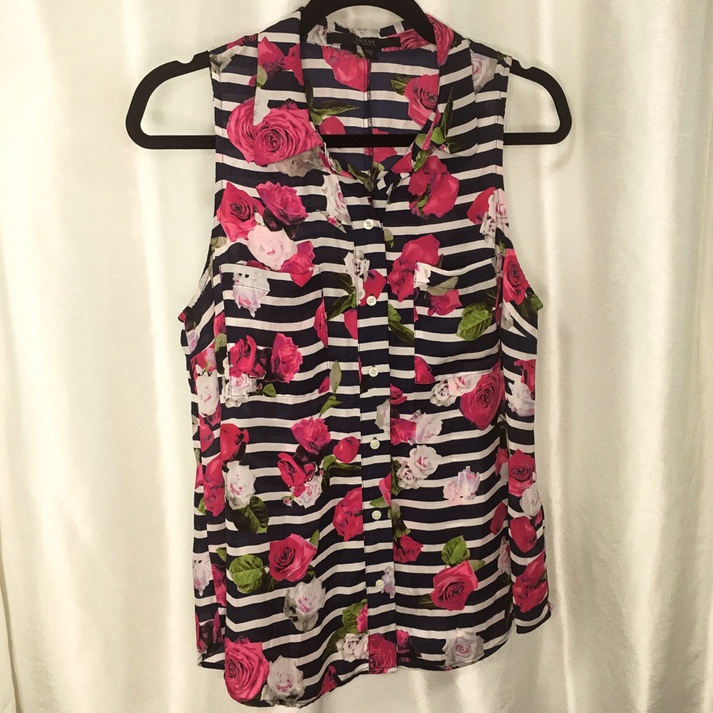 3 for $25!!! Stripes & roses Guess dress tank, size Medium.